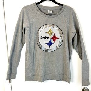 Pink Victoria's Secret NFL Steelers Sequin Crewneck Sweater
